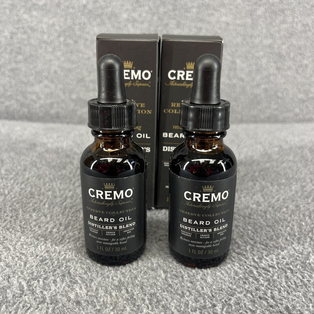 2x Cremo Reserve Beard Oil Distiller's Blend Revitalizing Formula 1 oz‎ each